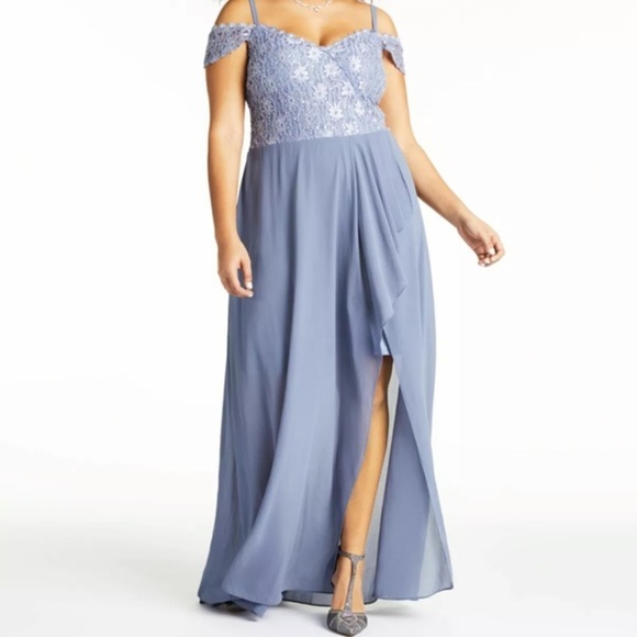 blue floral cold shoulder dress Berylove Women Cold Shoulder Prom Dress Blue Floral Corset A Line Short  Party Dress with Train